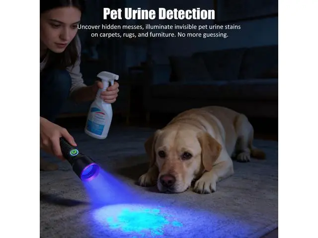 Alt view image 11 of 14 - 365nm UV Flashlight Black Light Rechargeable, Powerful Blacklight Flashlights, Portable UV Light for Pet Urine Detection, Resin Curing, Rocks, Bed Bugs, Scorpion, Yooperlite, Uranium Glass, AC Leak