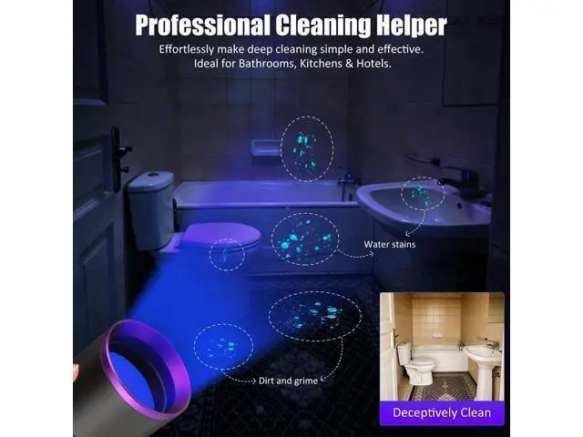 Alt view image 12 of 14 - 365nm UV Flashlight Black Light Rechargeable, Powerful Blacklight Flashlights, Portable UV Light for Pet Urine Detection, Resin Curing, Rocks, Bed Bugs, Scorpion, Yooperlite, Uranium Glass, AC Leak