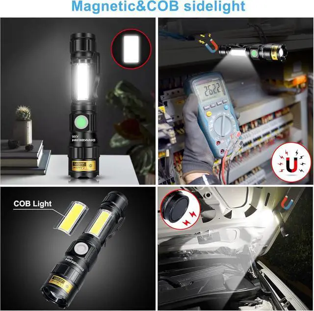 Alt view image 14 of 14 - DARKBEAM UV 365nm Flashlights USB Rechargeable LED 3 in 1 Blacklight, Ultraviolet Wood's Lamp, Anti-Counterfeit/Fluorescer Detection, Detector for Pet Urine, Black Lights 365 nm, Magnetic Base