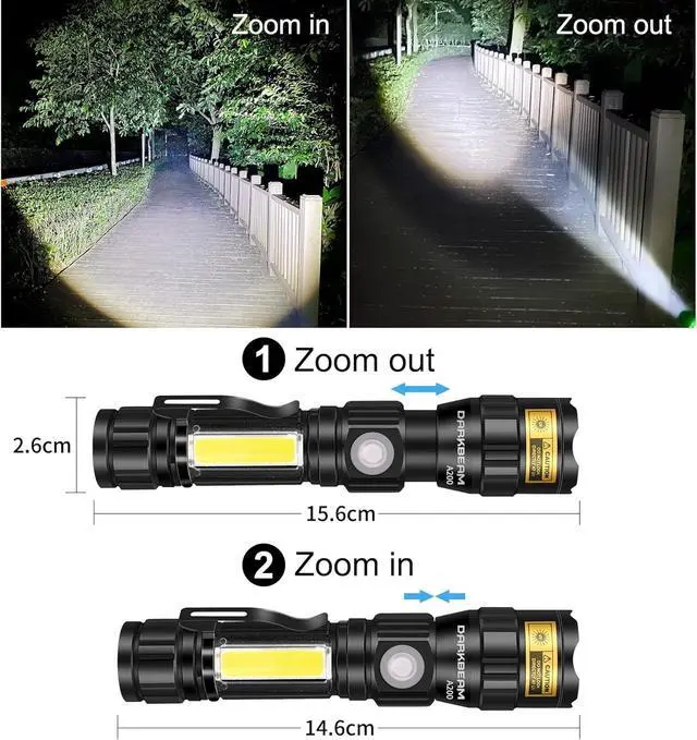 Alt view image 13 of 14 - DARKBEAM UV 365nm Flashlights USB Rechargeable LED 3 in 1 Blacklight, Ultraviolet Wood's Lamp, Anti-Counterfeit/Fluorescer Detection, Detector for Pet Urine, Black Lights 365 nm, Magnetic Base