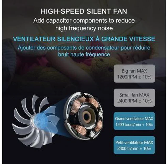 Alt view image 11 of 14 - TopMate C5 12-15.6 inch Gaming Laptop Cooler Cooling Pad | 5 Quiet Fans and LCD Screen | 2500RPM Strong Wind Designed for Gamers and Office
