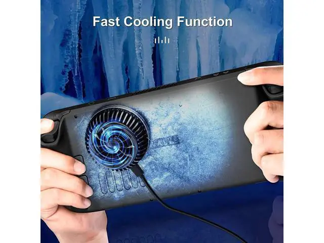 Alt view image 12 of 14 - Steam Deck Fan, Semiconductor Cooler for Steam Deck with 7-Blade Fan and RGB Colourful Light, 3 Seconds Fast Cooling Magnetic Fan Cooler for Steam Deck, Switch, Tablet, Cellphones