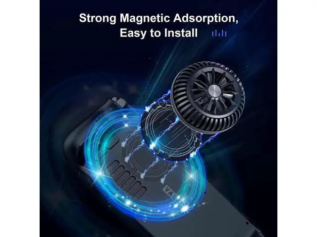 Alt view image 10 of 14 - Steam Deck Fan, Semiconductor Cooler for Steam Deck with 7-Blade Fan and RGB Colourful Light, 3 Seconds Fast Cooling Magnetic Fan Cooler for Steam Deck, Switch, Tablet, Cellphones
