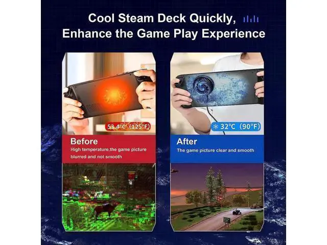 Alt view image 13 of 14 - Steam Deck Fan, Semiconductor Cooler for Steam Deck with 7-Blade Fan and RGB Colourful Light, 3 Seconds Fast Cooling Magnetic Fan Cooler for Steam Deck, Switch, Tablet, Cellphones