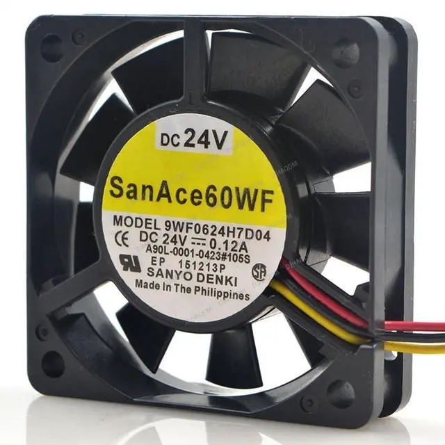 Alt view image 6 of 8 - Compatible for SanAce60WF 9WF0624H7D04 A90L-0001-0423#105s 24V 0.12A 6015 3-Wire Cooling Fan
