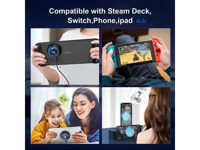 Alt view image 14 of 14 - Steam Deck Fan, Semiconductor Cooler for Steam Deck with 7-Blade Fan and RGB Colourful Light, 3 Seconds Fast Cooling Magnetic Fan Cooler for Steam Deck, Switch, Tablet, Cellphones