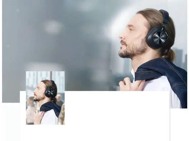 Alt view image 11 of 12 - Wireless Bluetooth Headphones HD Stereo Headphones Built-in Microphone