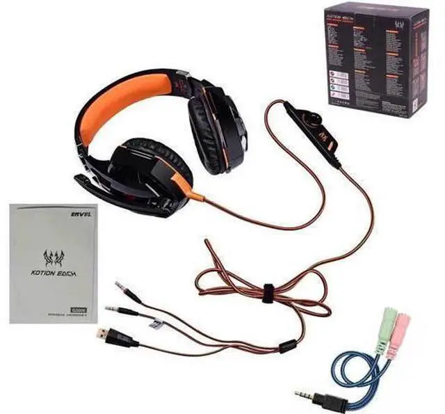 Alt view image 11 of 14 - Professional Stereo Bass Game Headphone with Mic and LED Light, Gaming Headset Wired Earphone Noise Canceling for PC Computer