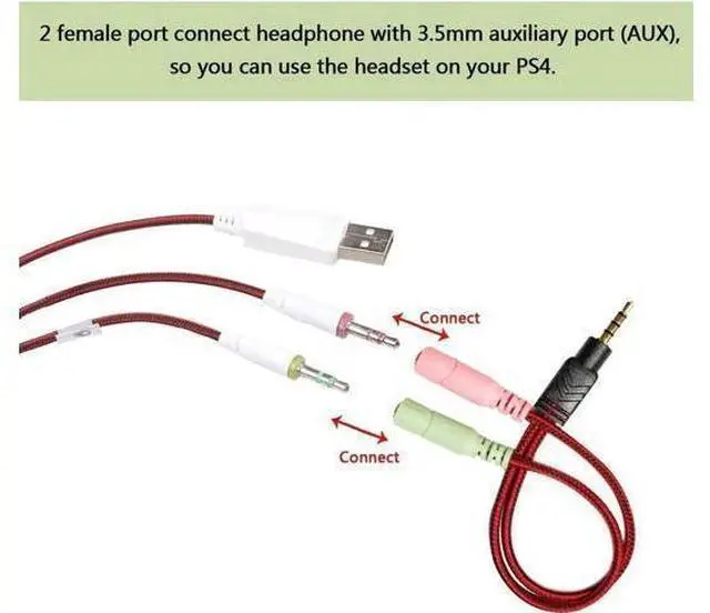 Alt view image 14 of 14 - Professional Stereo Bass Game Headphone with Mic and LED Light, Gaming Headset Wired Earphone Noise Canceling for PC Computer