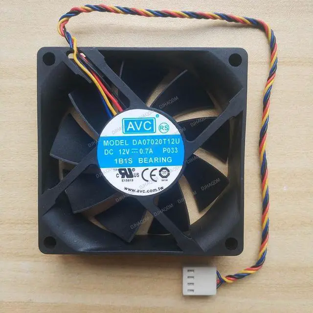 Alt view image 6 of 10 - Compatible for AVC DA07020T12U 12V 0.7A 70x70x20mm 4-Wire Cooling Fan