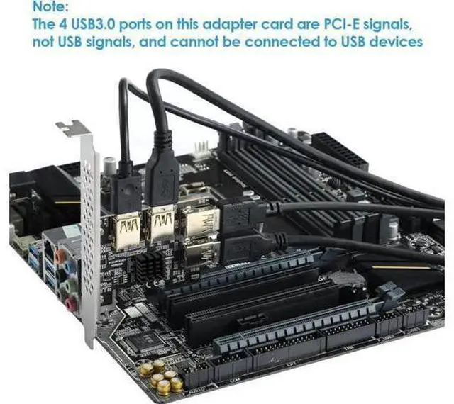 Alt view image 9 of 14 - Aomoproing PCI-E 1 to 4 PCI-Express 16X Slots Riser Card - Higher Stability USB 3.0 Adapter Multiplier Card for Bitcoin Mining Compatible with Windows Linux Mac(No USB Cables)