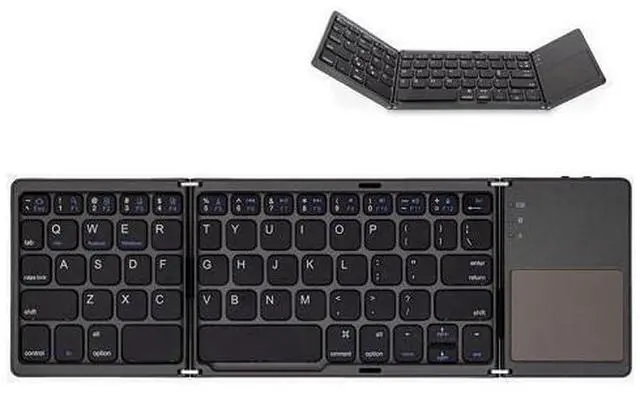 Alt view image 7 of 12 - Ultra Slim Pocket Foldable Bluetooth Wireless Keyboard with Touchpad