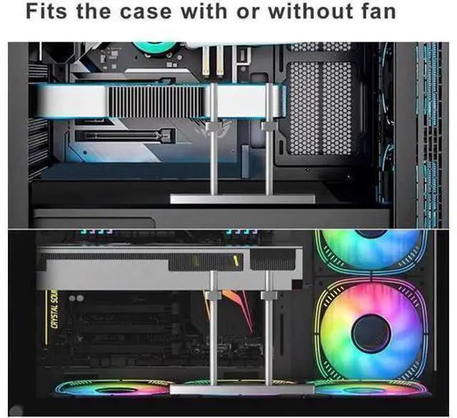 Alt view image 10 of 12 - Aomoproing Graphics Card GPU Support Bracket: Adjustable Aluminum GPU Sag Bracket Video Card GPU Stand Holder Graphics Card Support with Dual Stand (Silver 128mm)