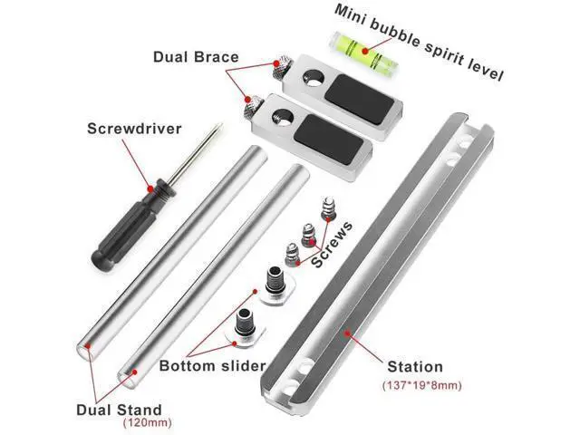 Alt view image 12 of 12 - Aomoproing Graphics Card GPU Support Bracket: Adjustable Aluminum GPU Sag Bracket Video Card GPU Stand Holder Graphics Card Support with Dual Stand (Silver 128mm)