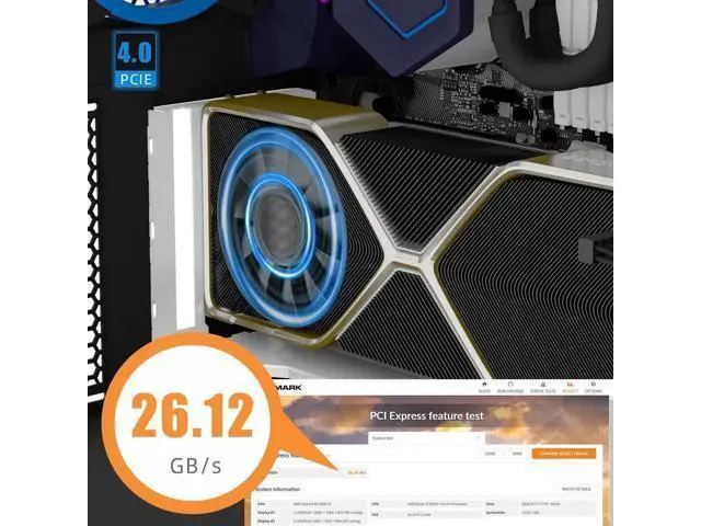 Alt view image 10 of 14 - Aomoproing 3-Slot GPU Support Bracket with 150mm PCIe 4.0 Riser Cable for GPU Vertical Mount, Compatible with RTX 40/30 Series and Radeon RX7000/RX6000 Series, PC Cases with Open PCI 7/8-slot Design