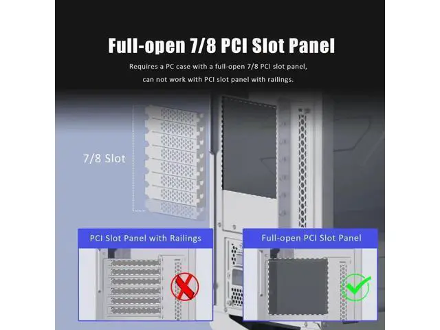 Alt view image 13 of 14 - Aomoproing 3-Slot GPU Support Bracket with 150mm PCIe 4.0 Riser Cable for GPU Vertical Mount, Compatible with RTX 40/30 Series and Radeon RX7000/RX6000 Series, PC Cases with Open PCI 7/8-slot Design