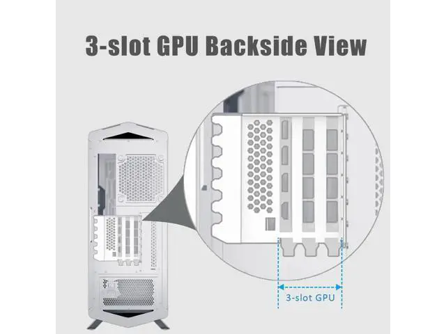 Alt view image 14 of 14 - Aomoproing 3-Slot GPU Support Bracket with 150mm PCIe 4.0 Riser Cable for GPU Vertical Mount, Compatible with RTX 40/30 Series and Radeon RX7000/RX6000 Series, PC Cases with Open PCI 7/8-slot Design