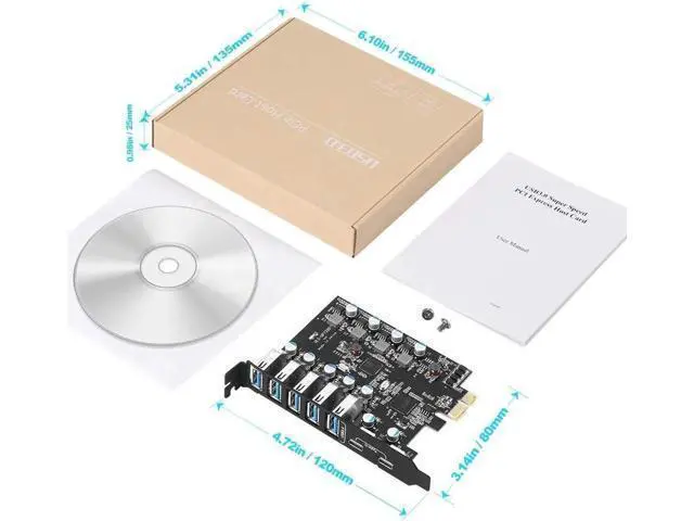 Alt view image 13 of 14 - AomoproingPCI-E to USB 3.0 7-Port(2X USB-C - 5X Type-A) Expansion Card,PCI Express USB Add in Card, Internal USB3 Hub Converter for Desktop PC Adapter Support Windows 10/8/7/XP and MAC OS 10.8.2 Above