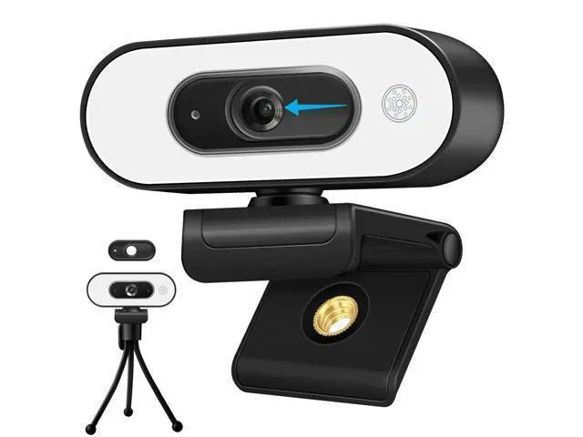 Alt view image 6 of 10 - 1080P Webcam with Ring Light - Laptop Ring Camera with Microphone 3-Level Brightness, Streaming Webcam with Tripod ,Plug and Play Stream Camera with Light for Laptop, PC, Mac, Zoom, Skype, Facetime