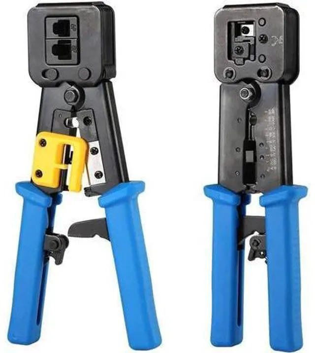 Alt view image 10 of 14 - Aomoproing RJ45 Crimp Tool Pass Through Cat5 Cat5e Cat6 Crimping Tool for RJ45/RJ12 Regular and End-Pass-Through connectors
