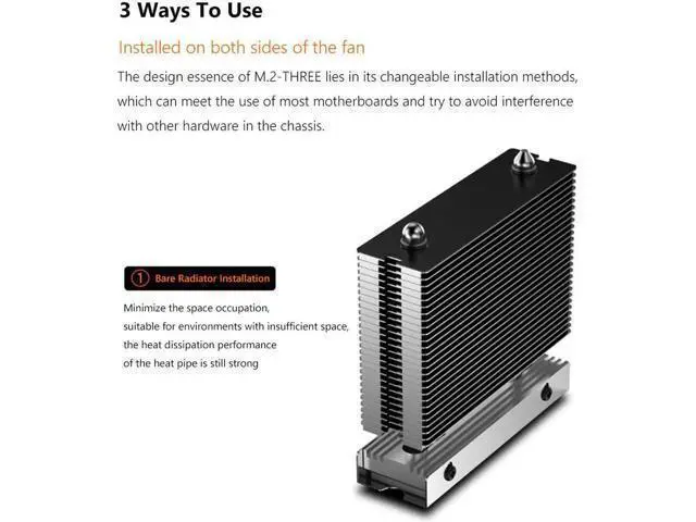 Alt view image 9 of 14 - M.2-THREE M2 2280 Solid State Hard Disk Heat Sink with 6010 Fan SSD Radiator PCI-E 4.0/5.0 Aluminum Heatsink Cooling Thermal Pad