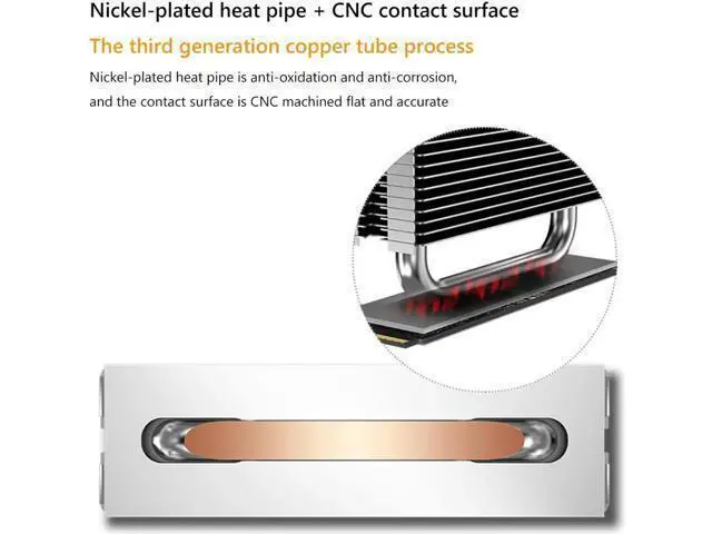 Alt view image 12 of 14 - M.2-THREE M2 2280 Solid State Hard Disk Heat Sink with 6010 Fan SSD Radiator PCI-E 4.0/5.0 Aluminum Heatsink Cooling Thermal Pad