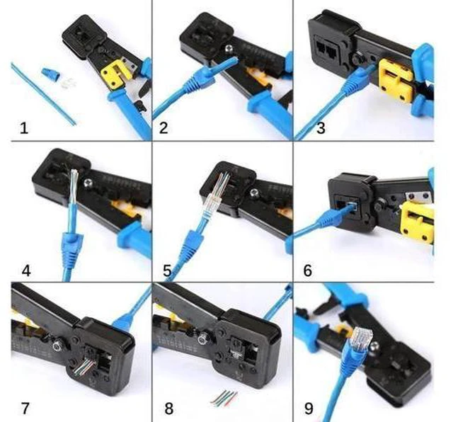 Alt view image 14 of 14 - Aomoproing RJ45 Crimp Tool Pass Through Cat5 Cat5e Cat6 Crimping Tool for RJ45/RJ12 Regular and End-Pass-Through connectors