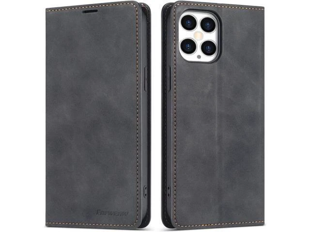 Alt view image 8 of 14 - Case for iPhone 12 Pro Max Premium PU Leather Cover TPU Bumper with Card Holder Kickstand Hidden Magnetic Adsorption Shockproof Flip Wallet Case for iPhone 12 Pro Max 6.7 inch