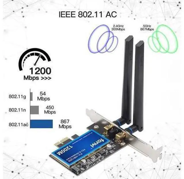 Alt view image 9 of 14 - Desktop Dual Band 802.11ac BCM94360CS2 Wireless-AC WiFi Bluetooth 4.0 PCI-E Adapter For