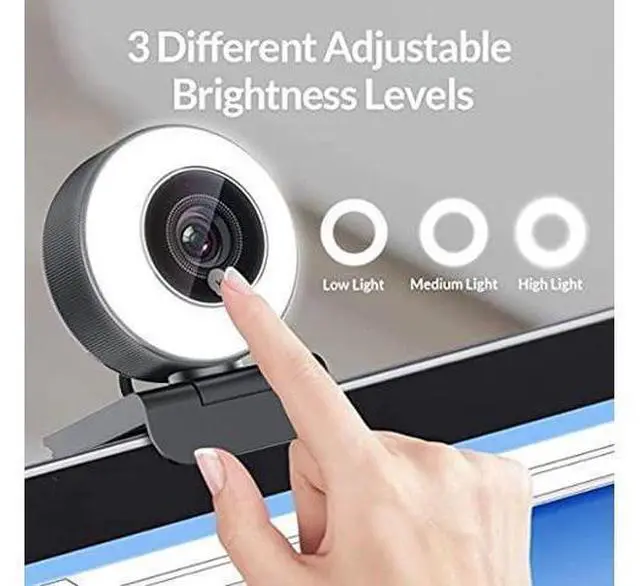 Alt view image 8 of 12 - Streaming 1080P HD Webcam Built in Adjustable Ring Light and Mic. Advanced autofocus AF Web Camera for Google Meet Gamer Facebook YouTube Streamer
