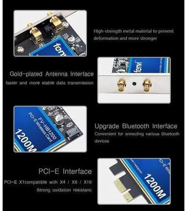 Alt view image 14 of 14 - Desktop Dual Band 802.11ac BCM94360CS2 Wireless-AC WiFi Bluetooth 4.0 PCI-E Adapter For