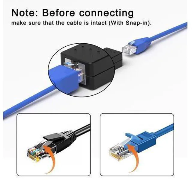 Alt view image 11 of 14 - RJ45 Inline Coupler Ethernet Extender Cat7 Cat6 Cat5e Ethernet Coupler Female to Female(RJ45 Coupler Black 20 Pack)