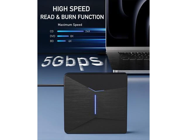 Alt view image 9 of 14 - External Blu-ray Drives for Laptop, External Blueray/dvd Drive for PC, USB 3.0 and Type-C Bluray Burner, CD DVD Blu Ray Disc Reader Writer Compatible with Windows XP/7/8/10, Laptop, Desktop, MacOS