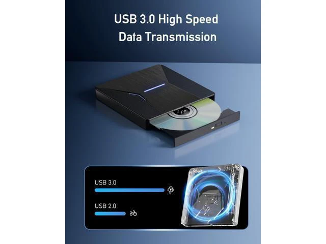 Alt view image 10 of 14 - External Blu-ray Drives for Laptop, External Blueray/dvd Drive for PC, USB 3.0 and Type-C Bluray Burner, CD DVD Blu Ray Disc Reader Writer Compatible with Windows XP/7/8/10, Laptop, Desktop, MacOS