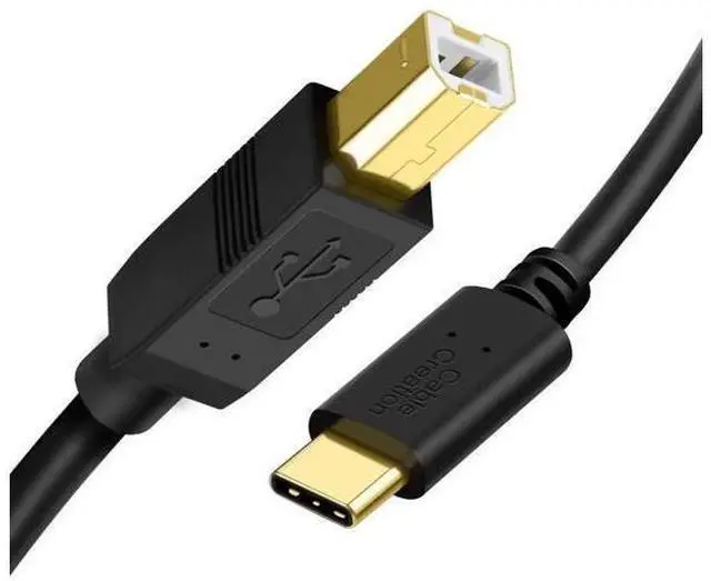 Alt view image 8 of 14 - 2 Pack 3.3FT USB-C to USB-B Cable, Type C to Type B Cord for Printer, Digital Piano, MIDI Keyboard & DJ Controller, Black