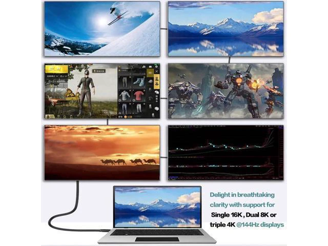 Alt view image 8 of 12 - AOMOPROING USB4 for Thunderbolt 5 Cable 3.3ft (1m) 80Gbps, 240W PD Fast Charging, 16K/8K Video, Compatible with MacBook Pro/Air, iPad Pro, Dell XPS, Surface Laptop, Galaxy Book