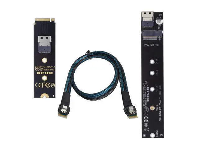 Alt view image 8 of 14 - M.2 NVME NGFF M-Key SSD Male to Female Extension Cable 40cm with SFF-8654 Connector Adapter for Mainboard SSD 2280/22110