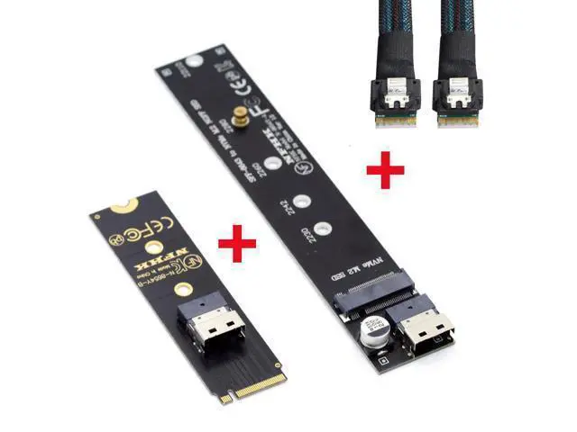 Alt view image 14 of 14 - M.2 NVME NGFF M-Key SSD Male to Female Extension Cable 40cm with SFF-8654 Connector Adapter for Mainboard SSD 2280/22110
