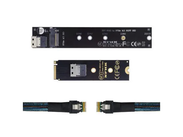 Alt view image 13 of 14 - M.2 NVME NGFF M-Key SSD Male to Female Extension Cable 40cm with SFF-8654 Connector Adapter for Mainboard SSD 2280/22110
