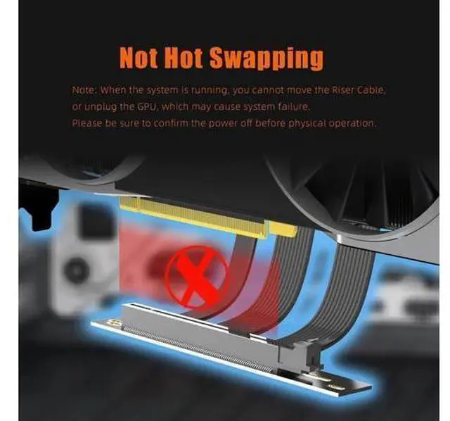 Alt view image 10 of 14 - Aomoproing 150mm PCIe 5.0 Riser Cable for RTX5090 RTX4090 RX9070 RX7900, Compatible with PCIe 5.0/4.0 GPUs, 90 Degree Right Angle for Vertical GPU Mount