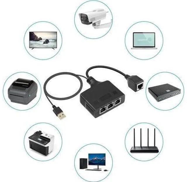 Alt view image 14 of 14 - Aomoproing Gigabit RJ45 Network Splitter Adapter, 1 to 3 Ethernet Splitter 1000Mbps High Speed LAN Network Splitter,4 Devices Share The Internet at The Same Time(1 to 3 Female Gigabit)