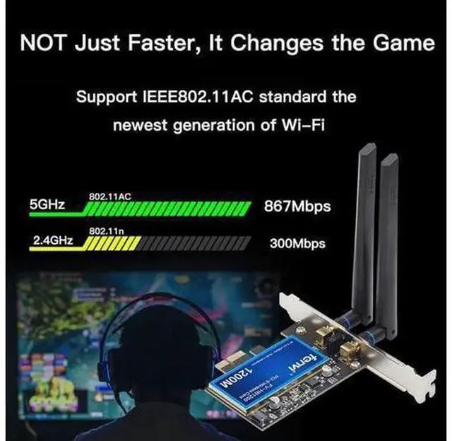 Alt view image 11 of 14 - Desktop Dual Band 802.11ac BCM94360CS2 Wireless-AC WiFi Bluetooth 4.0 PCI-E Adapter For