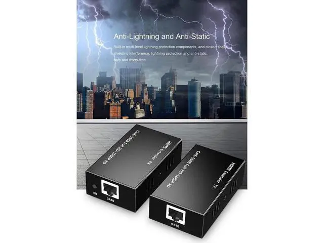 Alt view image 14 of 14 - AOMOPROING HDMI Extender 196ft/60m Over LAN Single CAT5e/CAT6A/CAT7,HDMI to RJ45 Network Adapter,RJ45 to HDMI Uncompressed 1080P@60Hz,Direct 1 to 1 Extender,Network LAN,Network Extension