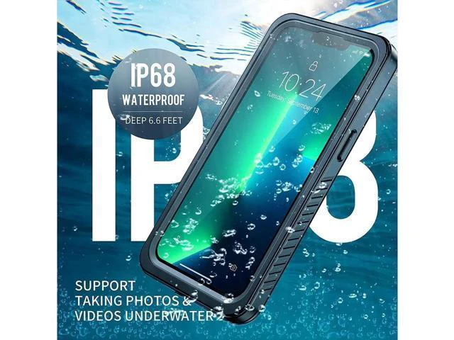 Alt view image 14 of 14 - Waterproof Case for iPhone 13 6.1 inch 5G 2021 with Built-in Screen Protector Heavy Duty Full Body Protection IP68 Underwater Shockproof Phone Cover