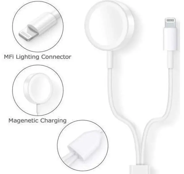 Alt view image 9 of 14 - Apple Watch Charger, 2 in 1 iphone Charger With 3.3ft/1.0m Portable Charging Cable Compatible With for Apple Watch Series 4/3/2/1, iPhoneXR/XS/XS Max/X/8/8Plus/7/7Plus/6/6Plus/iPad4/iPad Air/iPad mini