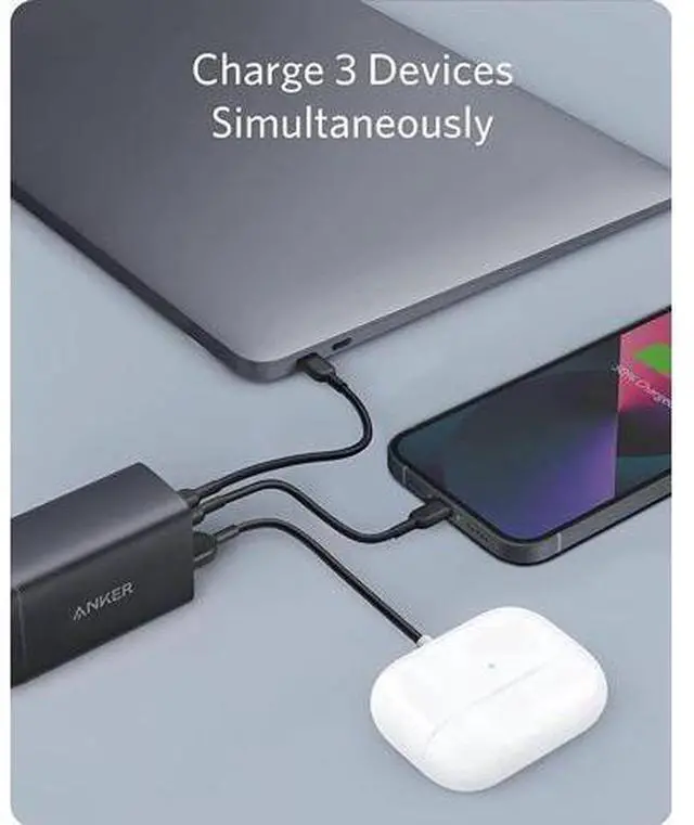 Alt view image 11 of 14 - An-ker USB C Charger, 735 Charger (Nano II 65W), PPS 3-Port Fast Compact Foldable Wall Charger for MacBook Pro/Air, iPad Pro, Galaxy S20/S10, Dell XPS 13, Note 20/10+, iPhone 13/Pro, Pixel, and More