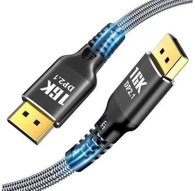 Alt view image 7 of 12 - AOMOPROING 16K Displayport to Display Port 2.1 6.6FT, 40Gbps Display Cord, 4K Video Monitor Cable Support 8K@120Hz 4K@240Hz HDR/eARC/FreeSync/G-Sync Connecting PC/Computer/Gaming/Graphics Card