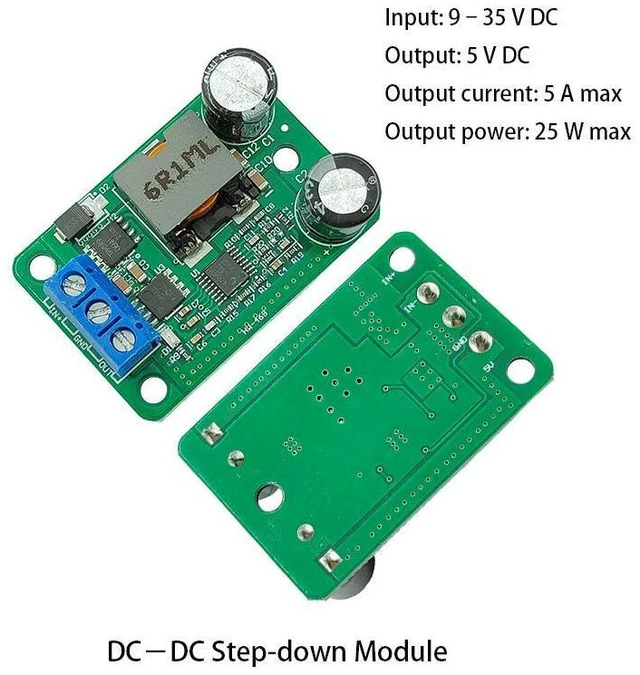 Alt view image 4 of 4 - DC9-35V 12V/24V to 5V/5A 25W DC-DC Buck Step down Power Supply Module Synchronous Rectification Power Converter for Electronics