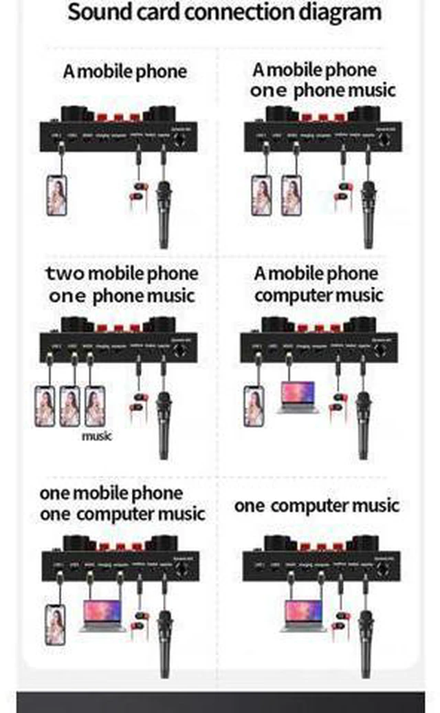 Alt view image 11 of 14 - Bluetooth sound card live broadcast equipment Web live entertainment for mobile phone/PC