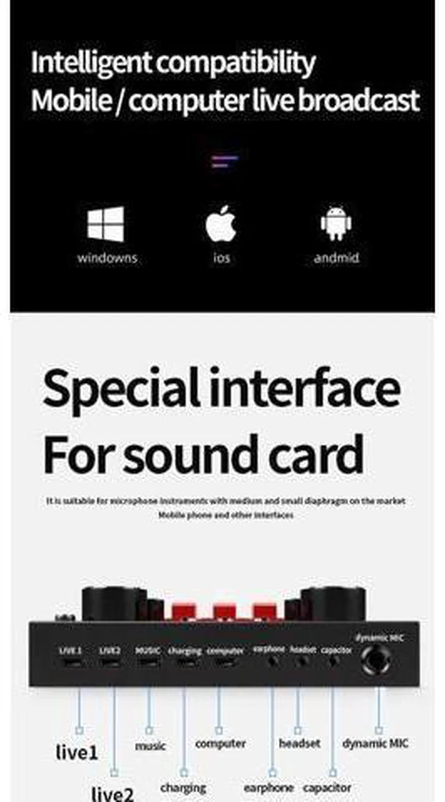 Alt view image 14 of 14 - Bluetooth sound card live broadcast equipment Web live entertainment for mobile phone/PC